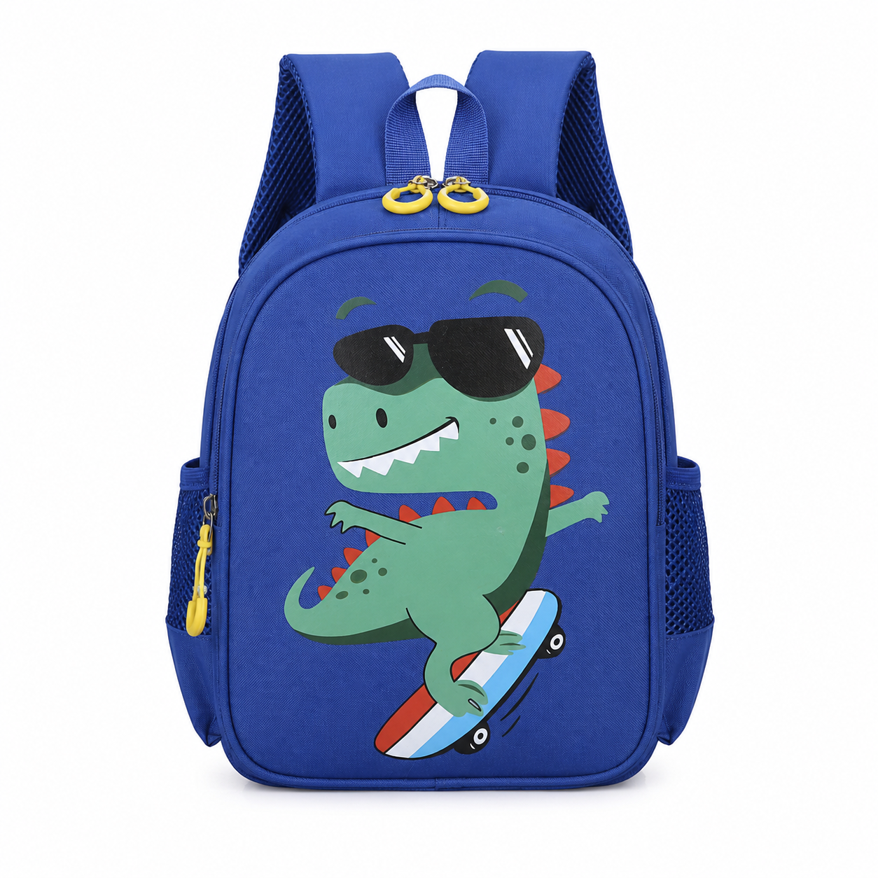 Rugzak dino - skater - blauw