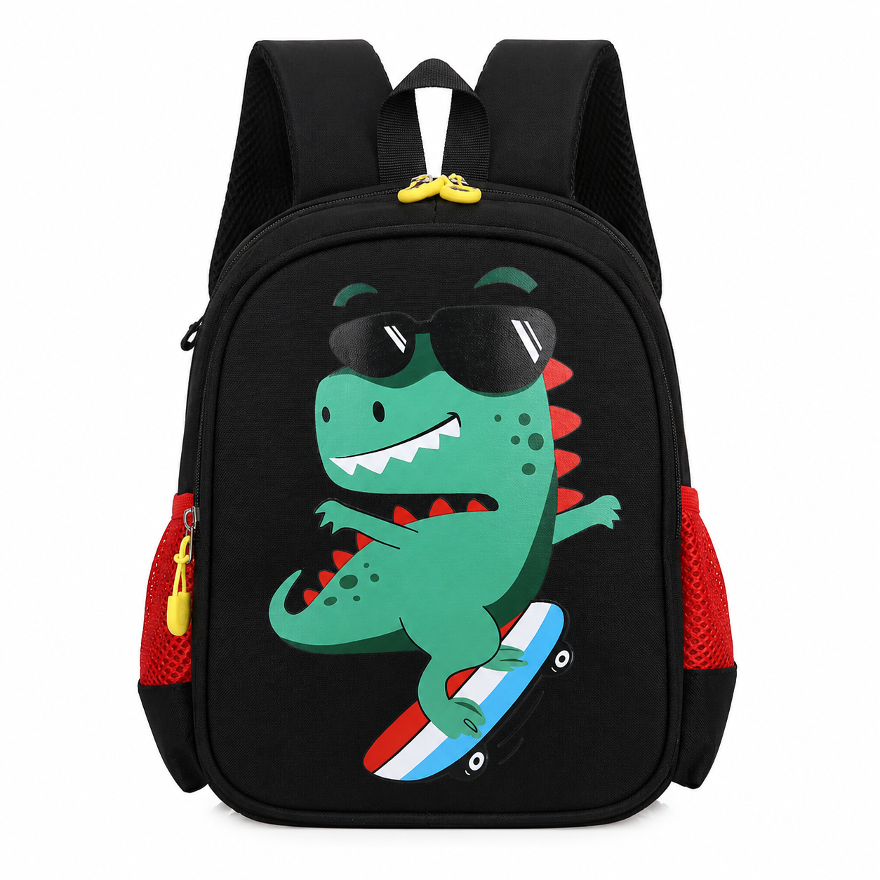 Rugzak dino - skater - zwart