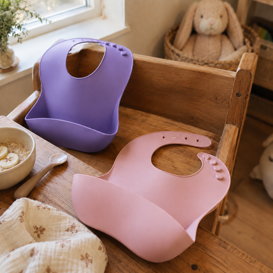 Slabbetjes 2 stuks - roze & paars