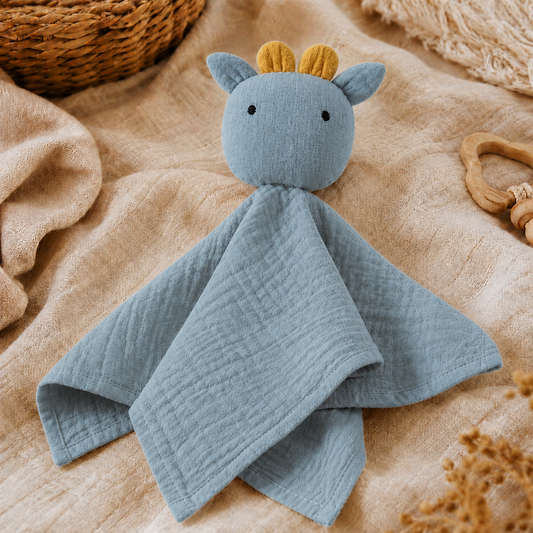 Knuffeldoekje giraffe - blauw