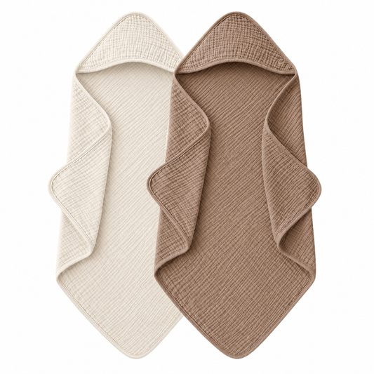 Badcape set - beige & taupe