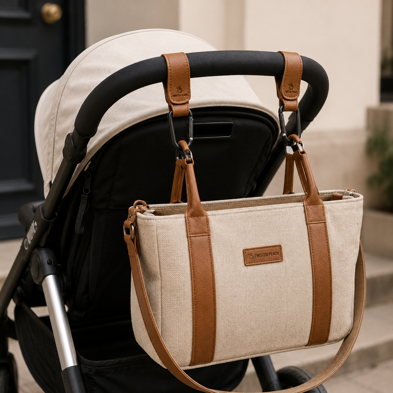 Kinderwagen haak - bruin