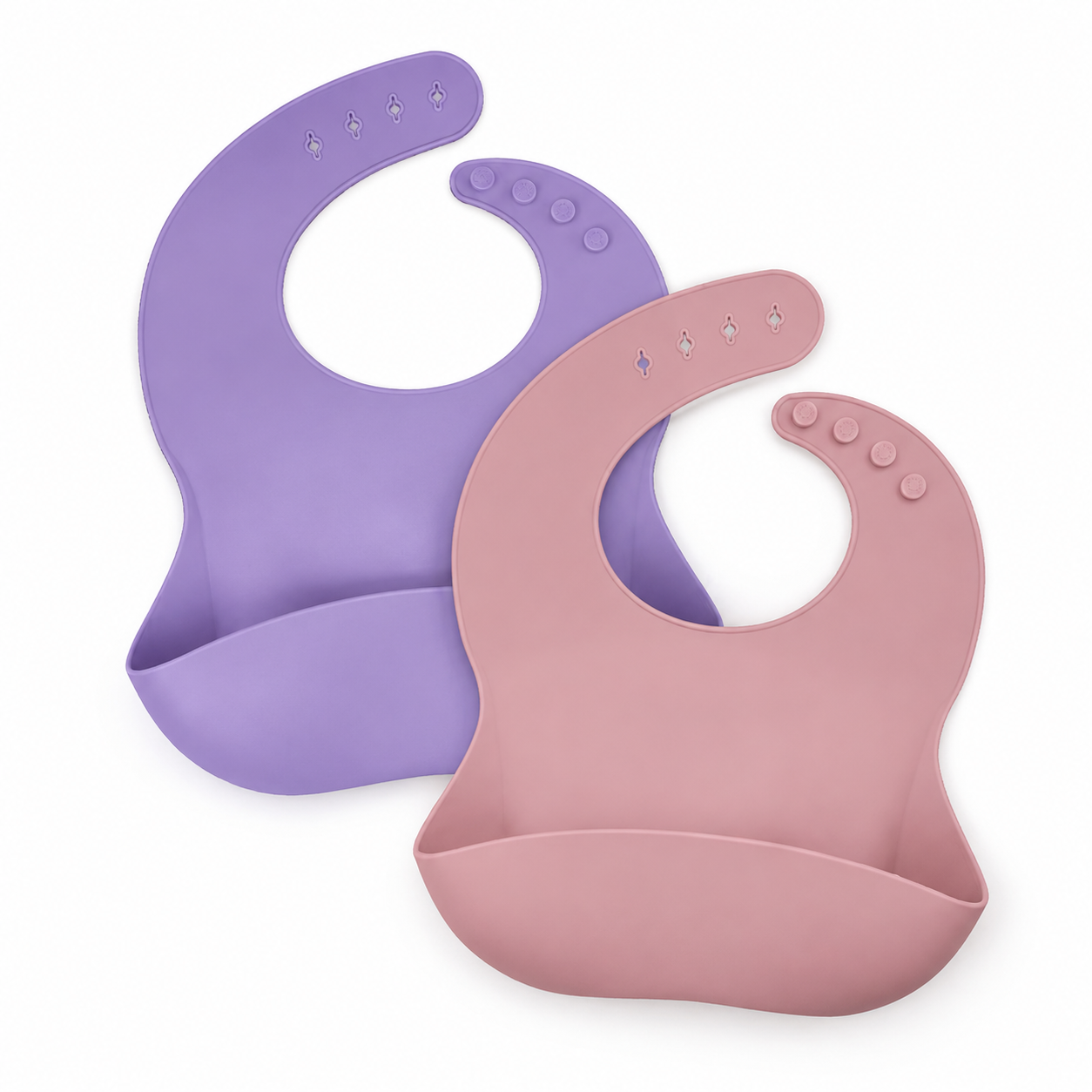 Slabbetjes 2 stuks - roze & paars