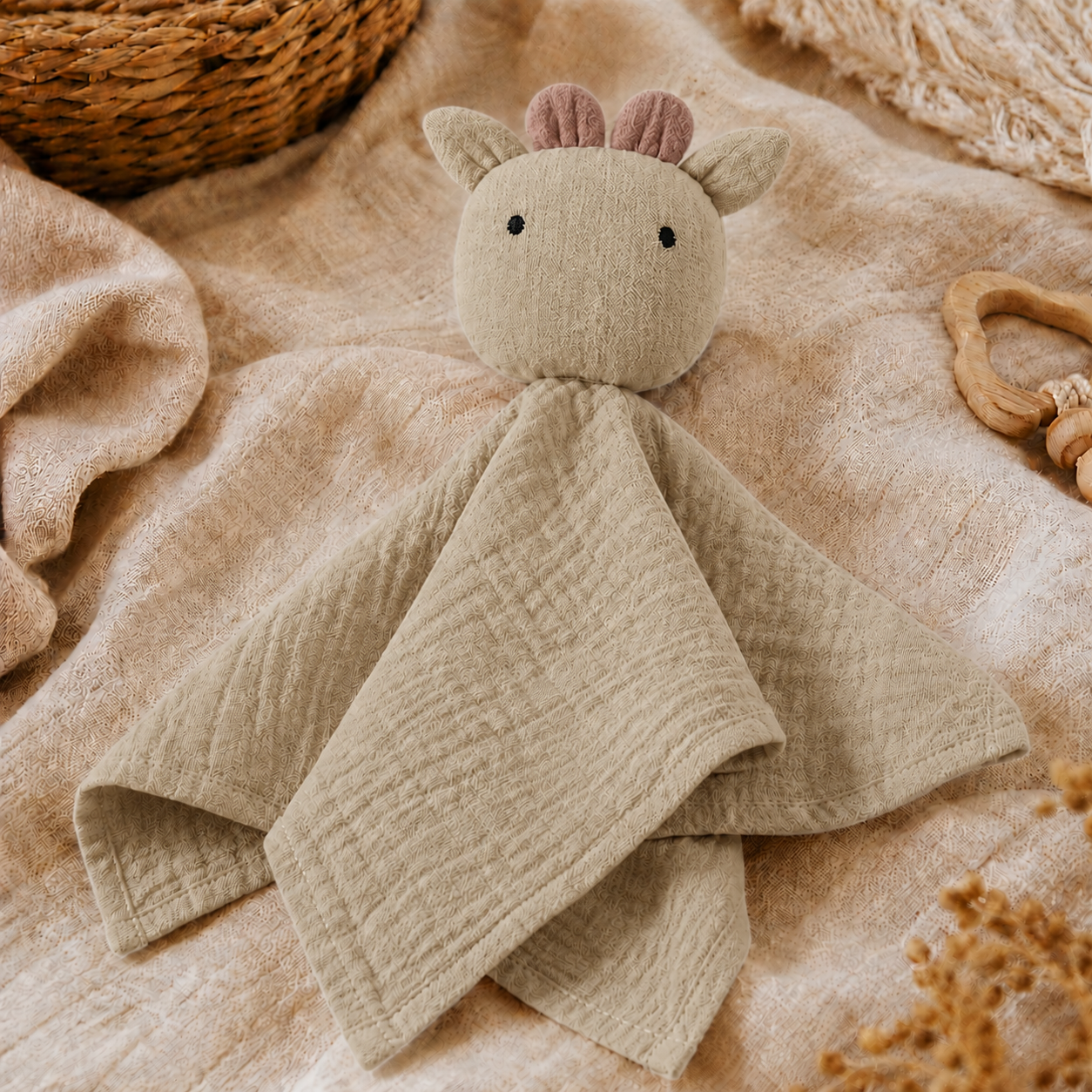 Knuffeldoekje giraffe - taupe