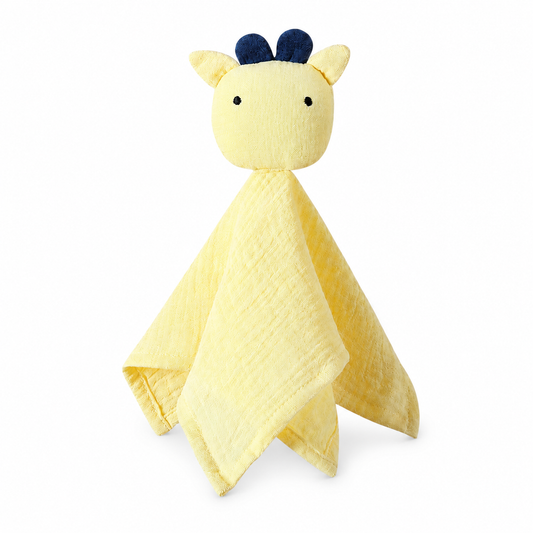 Knuffeldoekje giraffe - botergeel