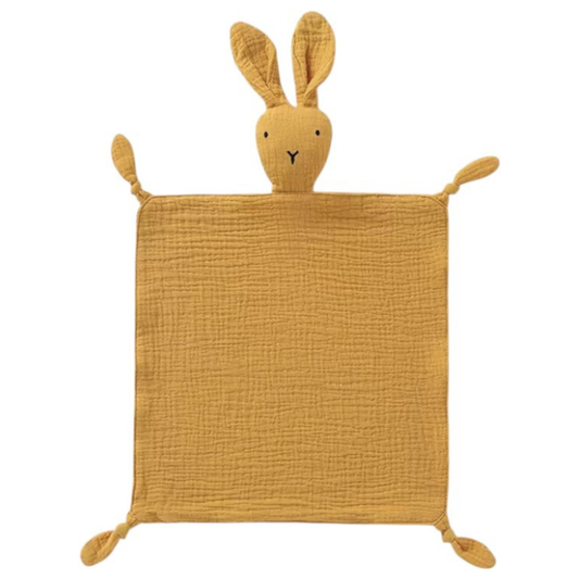 Knuffeldoekje konijn - okergeel