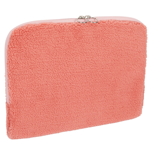 Laptophoes teddy - roze